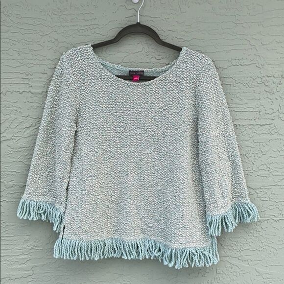 Vince Camuto Fringe Trim Sweater Sz S - Picture 1 of 10